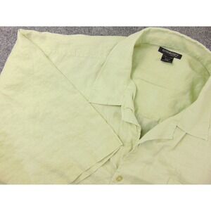 Godbody Linen Shirt Mens 5XL Button Up Green Streetwear Y2K Baggy FLAW